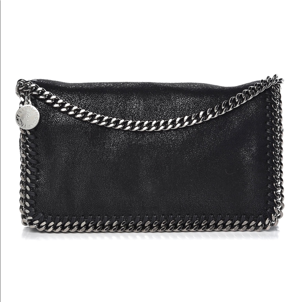 Stella Mccartney Shaggy Deer Falabella Crossbody Bag In Black